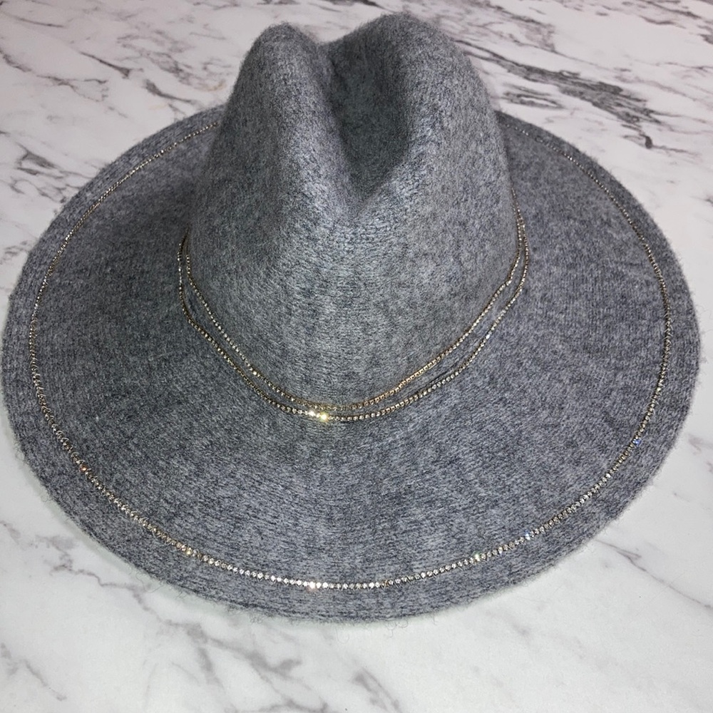 Chic Gray Hat with bling